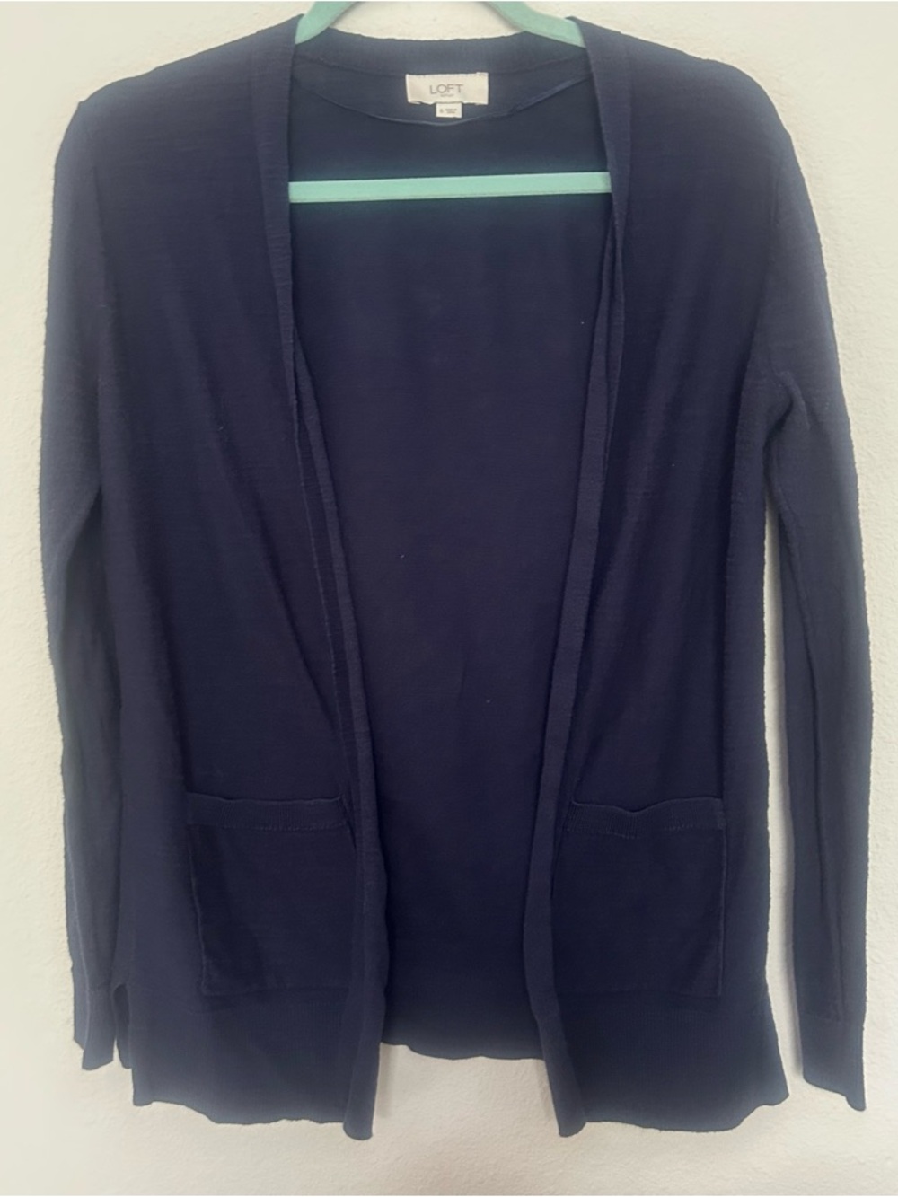 LOFT Navy Open-Front Women's Cardigan Sweater w/ Pockets